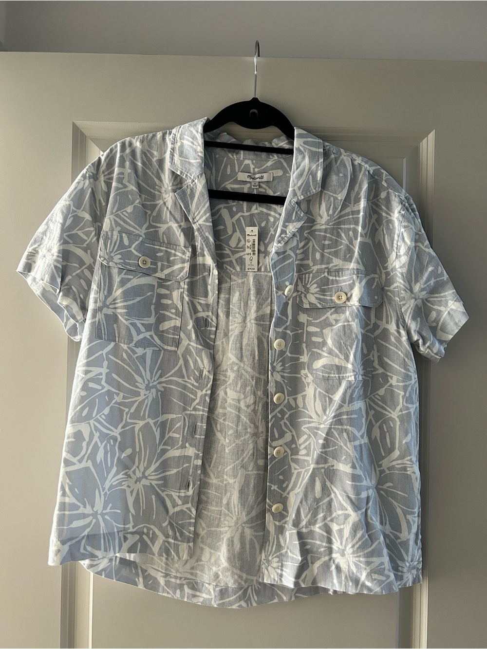 NWT Madewell Linen Blend Floral Button Down Shirt – Size Small
